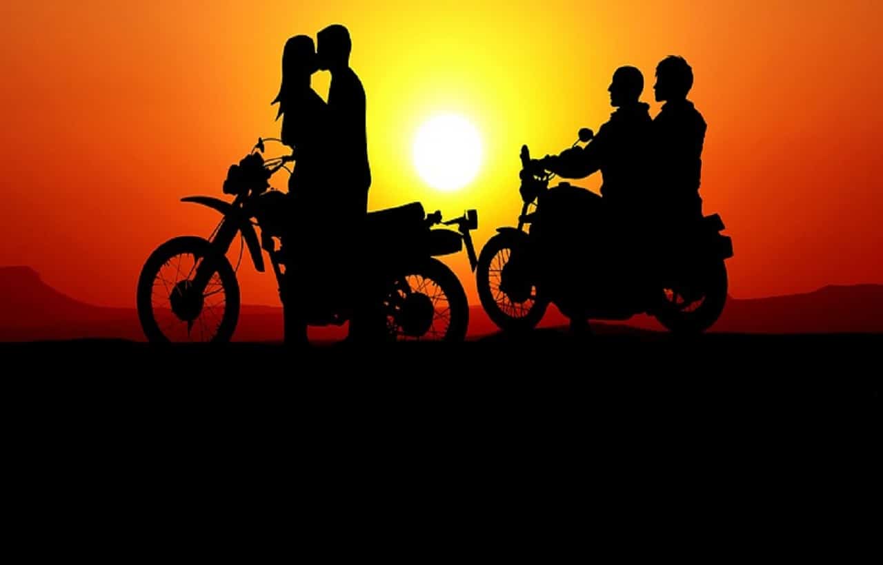 sunset bikers